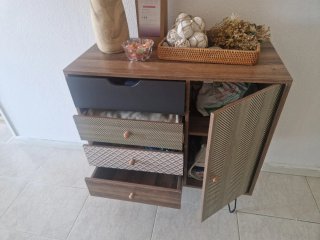 Mueble TV y aparador madera y metal