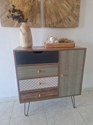 Mueble TV y aparador madera y metal