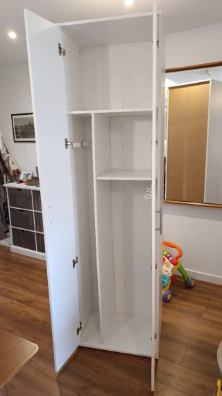 Armario Escobero Multiusos Blanco 210x60x42cm