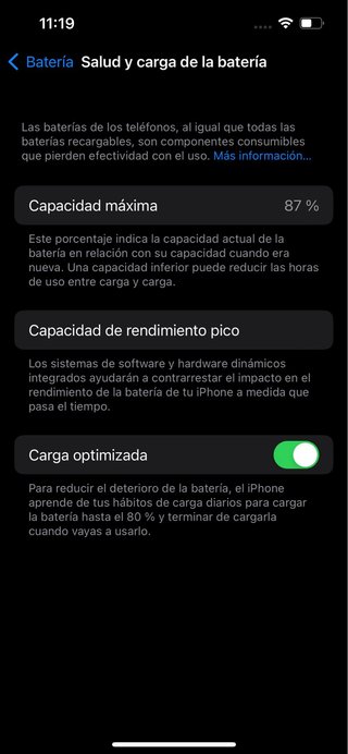 iPhone 13 128GB Negro Batería 87%
