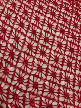 Mantón artesano rojo con flecos