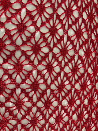 Mantón artesano rojo con flecos