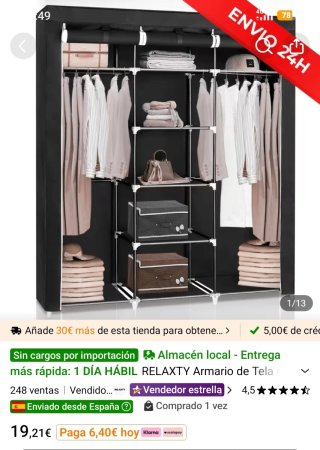 Armario de tela para camping