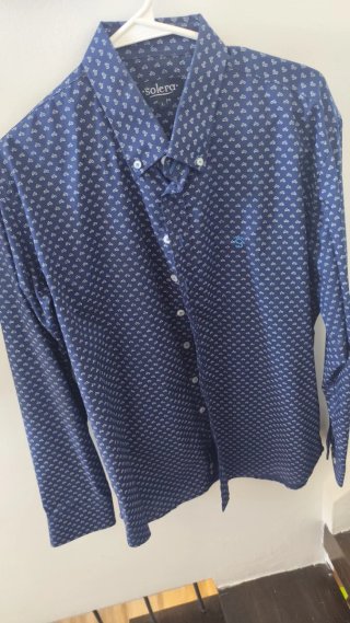 Camisa Solera Azul Estampada Talla L