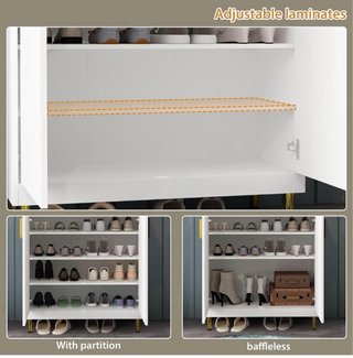 Zapatero blanco y dorado