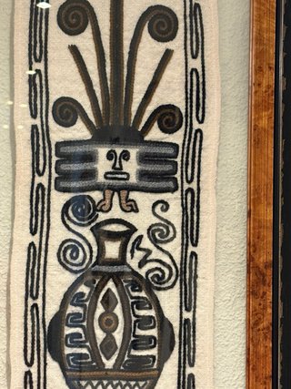 Cuadro Chileno Artesanal Tela, cristal y Madera