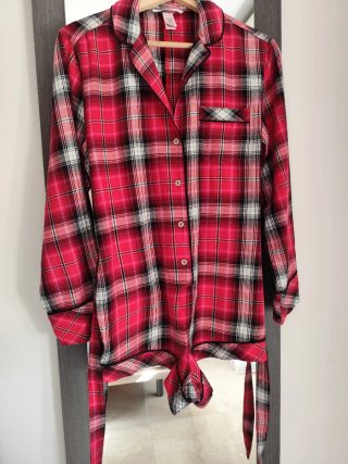 Peto Pijama Victoria's Secret Cuadros Rojo