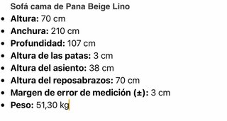 Sofá Cama Pana Beige Lino