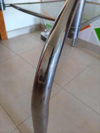 Mesa de comedor cristal y metal