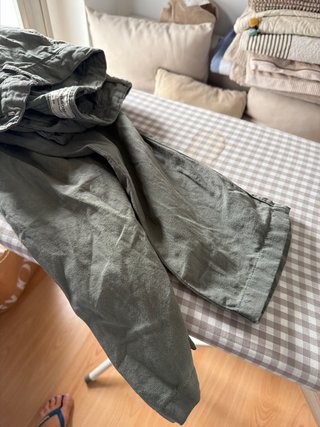 Pantalón de lino verde Silbon