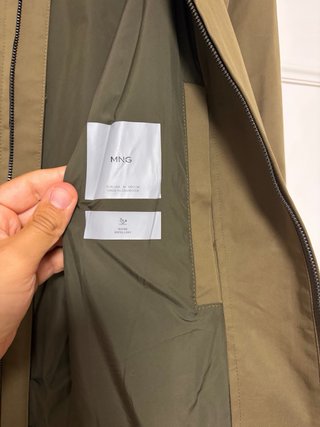 Abrigo Parka Mango Verde Oliva Talla M