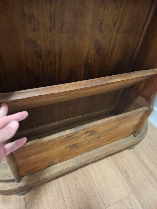 Mueble de entrada rústico madera, metal h espejo.
