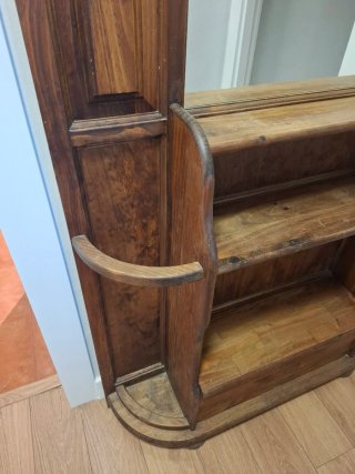 Mueble de entrada rústico madera, metal h espejo.