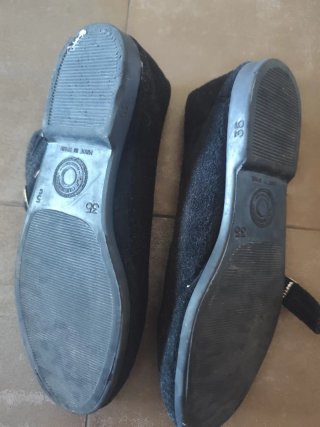 Zapatos de baile regional negros terciopelo