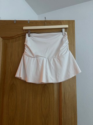 Falda pantalón blanca con fruncido
