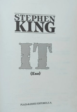 Libro It Stephen King (Eso) Plaza & Janes 1* edici
