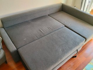 Sofá Ikea 3 plazas chaiselongue gris