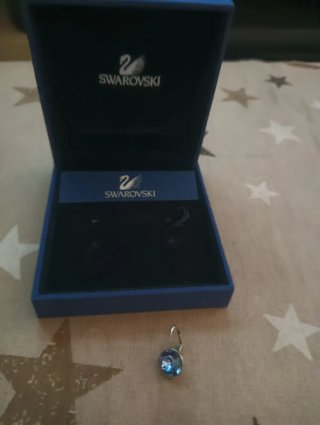 Pendiente Swarovski Bella Azul Original