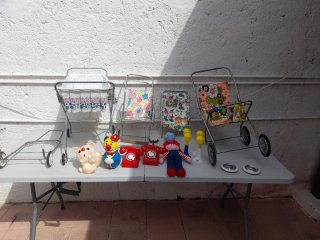 Lote Juguetes Antiguos Cochecito Teléfono Muñeco