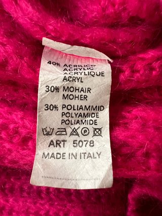 Maglione donna fucsia coste Mohair
