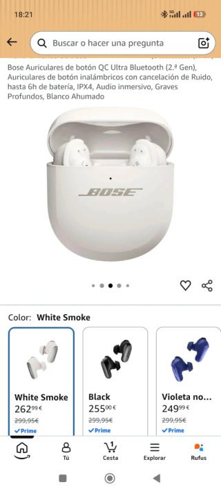 Auriculares Bose QuietComfort Ultra Grises