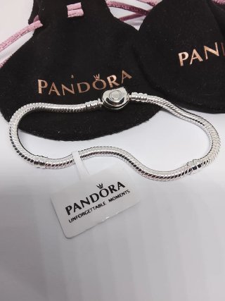 Pulsera Pandora 17cm Cierre Corazón Plata