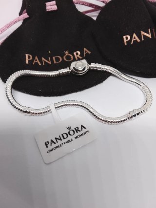 Pulsera Pandora 17cm Cierre Corazón Plata