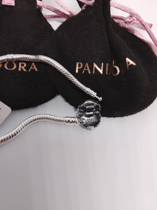 Pulsera Pandora 17cm Cierre Corazón Plata