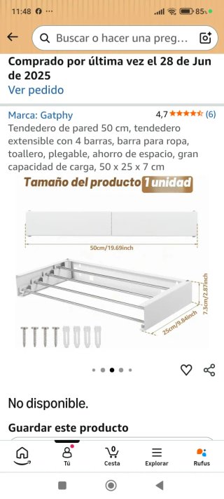 Tendedero pared plegable extensible