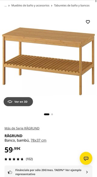 Banco RÅGRUND IKEA Bambú
