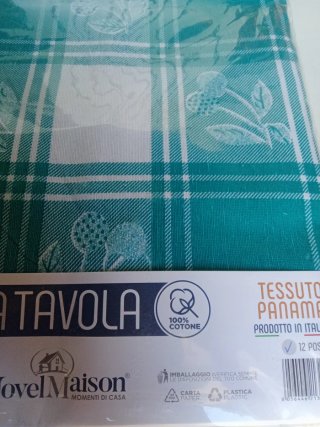 Tovaglia 12 posti fantasia ciliegia