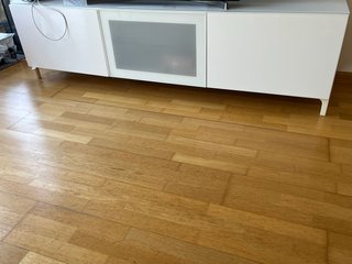 Mueble TV IKEA Blanco y Cristal
