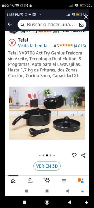 Tefal Actifry Genius XL 1.7L Freidora de Aire