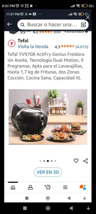 Tefal Actifry Genius XL 1.7L Freidora de Aire