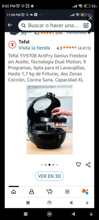 Tefal Actifry Genius XL 1.7L Freidora de Aire