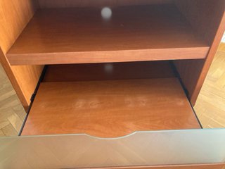 Mueble TV madera y cristal con ruedas