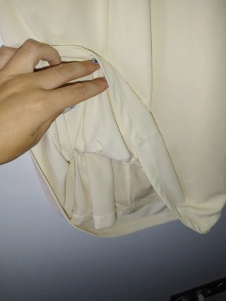 Vestido corto Zara drapeado beige