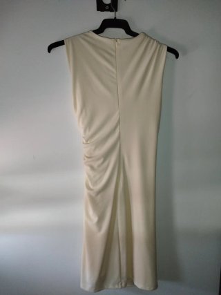 Vestido corto Zara drapeado beige