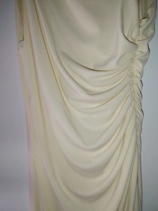 Vestido corto Zara drapeado beige