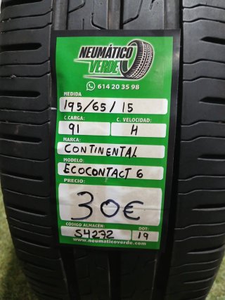 195 65 15 91H CONTINENTAL ECO CONTACT 6