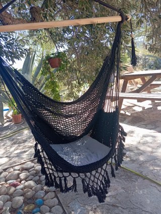 Hamaca de tela SIN cojín y borlas