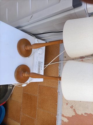Conjunto d lampara d madera pino