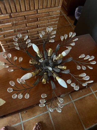 Lámpara de techo floral con cristales