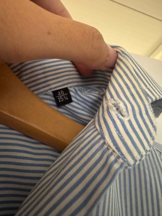 Camisa Burberry T40 Rayas Azul y Blanco