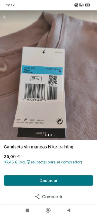 Camiseta sin mangas Nike training hombre