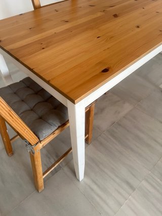 Mesa Comedor mas un sillon IKEA Madera Blanca