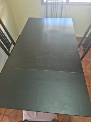 Mesa Comedor cuadrada 90x90cm, abierta 1,68 Largo