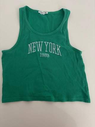 Camiseta tirante New York 1989 verde M