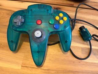 Mando Nintendo 64 Celeste Transparente