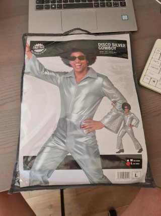 Disfraz Disco Silver Cowboy Talla L